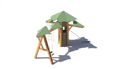CANOPY DESIGN : ARBRE CANOPÉE PLAYTREE M - avec toboggan et balançoire, ref PM-SLSW-01